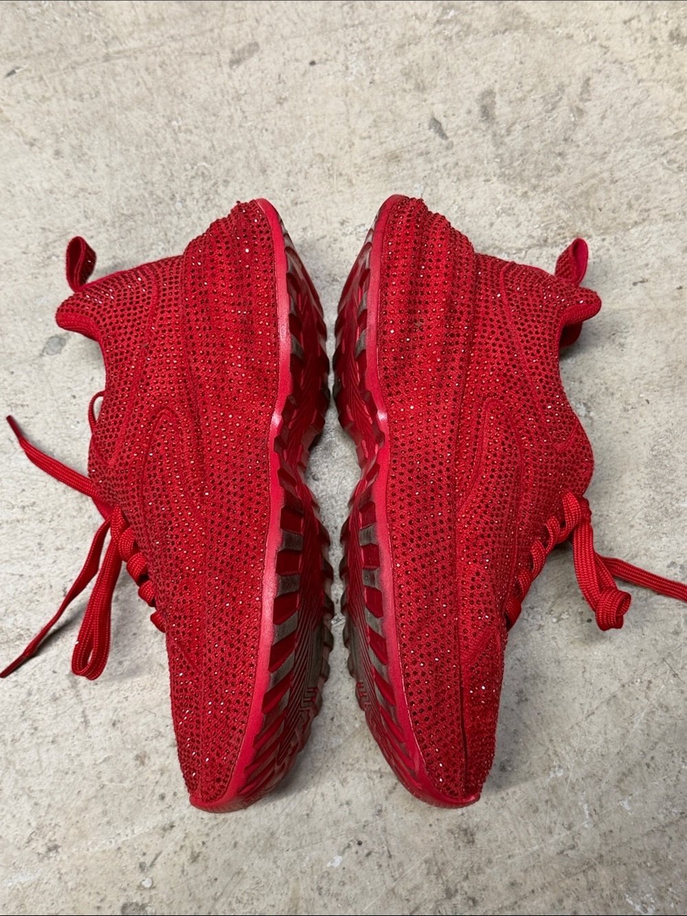 Red Rhinestone Platform Sneakers Women’s 7 - Picture 7 of 16
